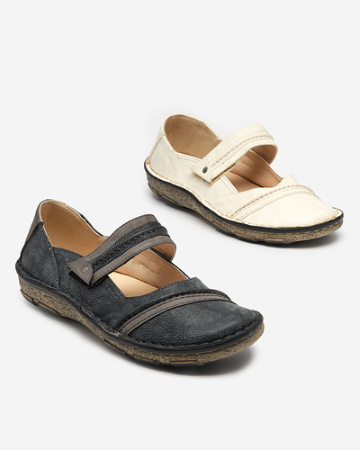 Biele dámske topánky na suchý zips Elgasi- Obuv