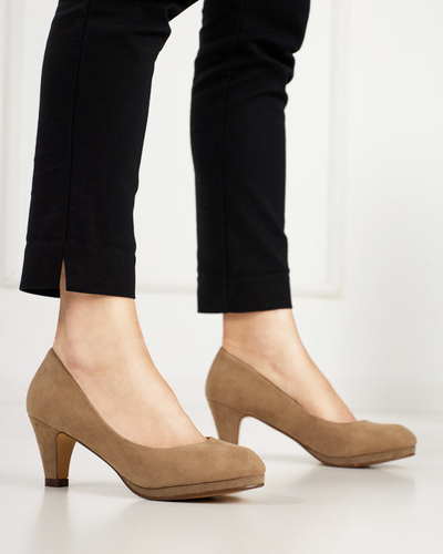 Dámske ihličkové lodičky Troerqa khaki - Obuv