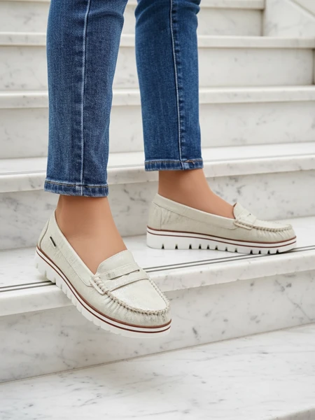 Royalfashion Dámske ekologické semišové mokasíny Bellisse