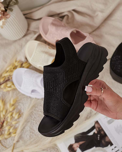 Royalfashion Dámske sandále so zvrškom a zirkónmi Alebin