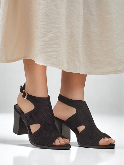 Royalfashion dámske sandále na širokom podpätku s výrezmi Abetle