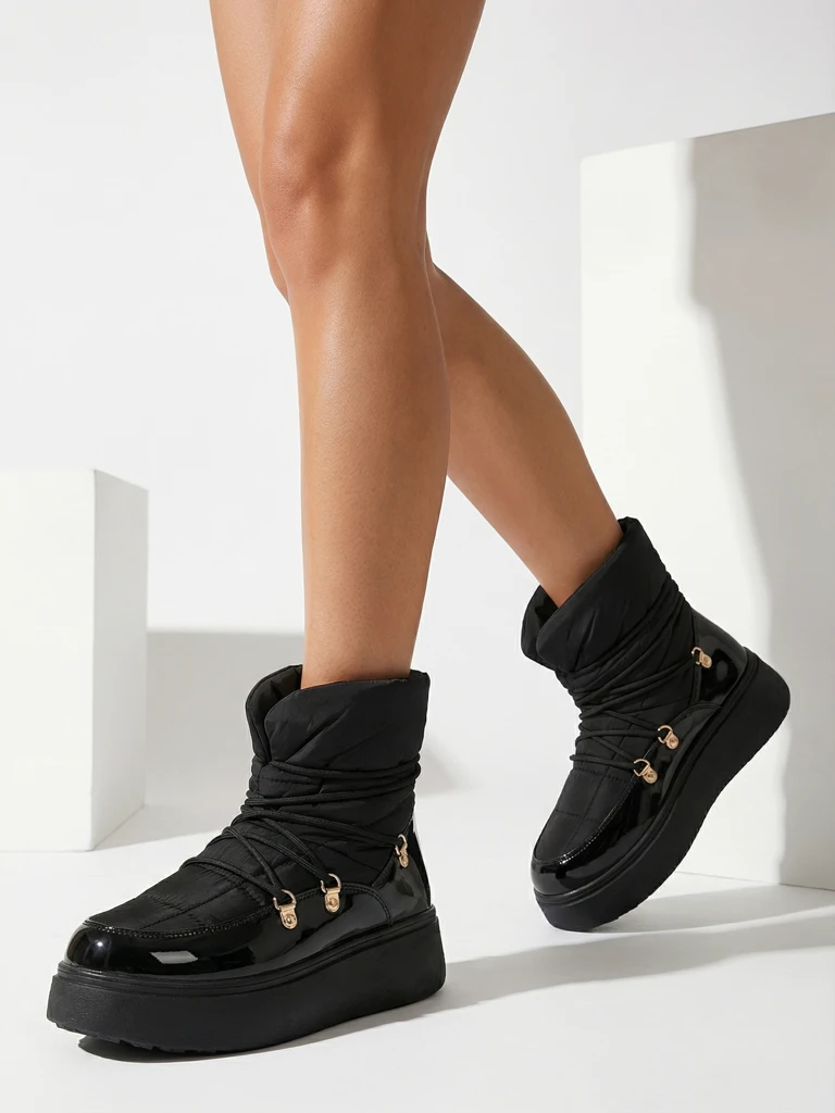 Royalfashion Dámske snehové čižmy v čiernej farbe Dabenda