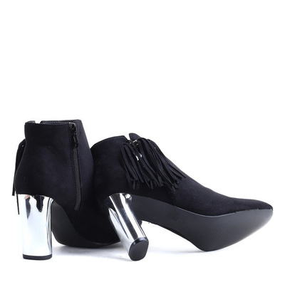 Czarne botki z frędzelkami Rachael - Obuwie