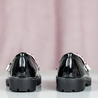 Čierne mokasíny s ozdobami Gwadalaha - Obuv