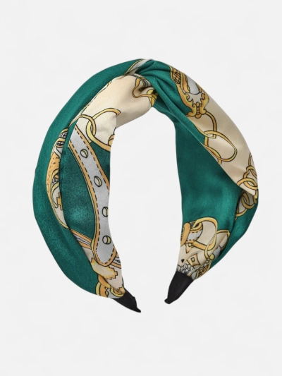 Royalfashion Ženski naglavni trak v stilu rute z elegantnim potiskom