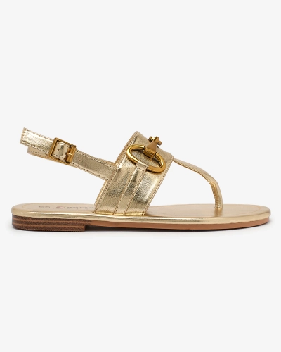 Royalfashion Dámske žabkové sandále v zlatej farbe Imonel