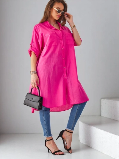 Royalfashion Bavlnená dlhá oversized košeľa pre ženy