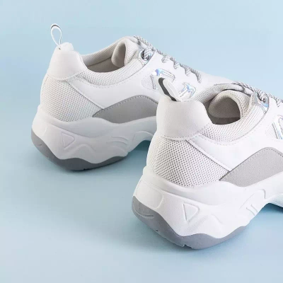 OUTLET Bielo-šedá dámska športová obuv s vsadkami Rebina - Obuv