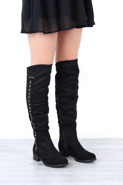 Czarne kozaki Flavia- Obuwie