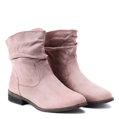 Różowe botki Peggy- Obuwie