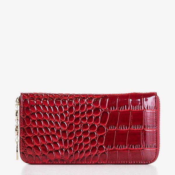 Veľká bordová dámska peňaženka a'la snakeskin - Peňaženka