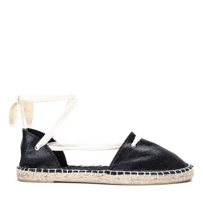 Čierne espadrilky s ozdobnou väzbou Clarissa - Obuv