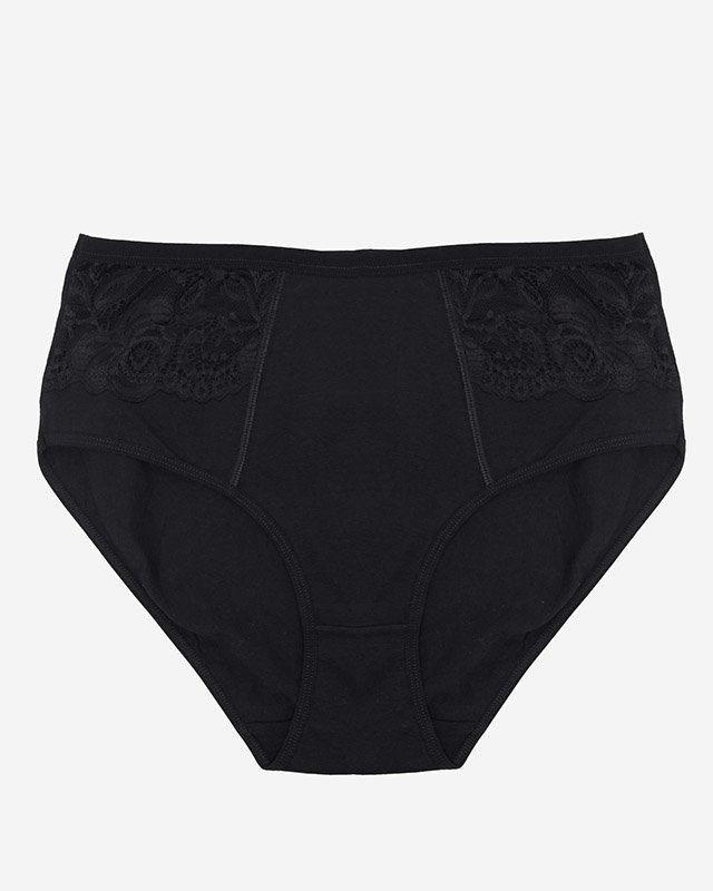 Čierne dámske bavlnené nohavičky PLUS SIZE- Spodná bielizeň
