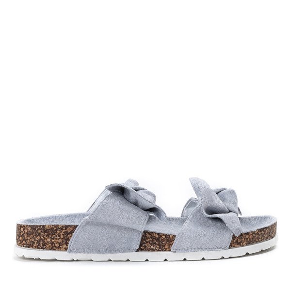 Modré papuče s mašličkou Marecia - Obuv