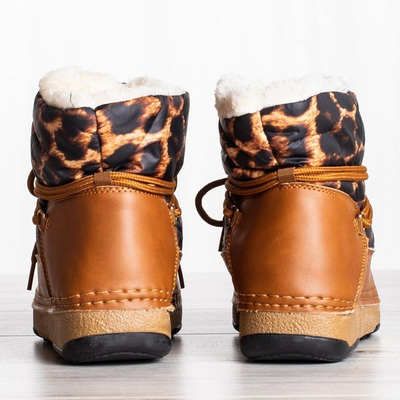 Teplé snehové topánky leopardie Sofya - Obuv