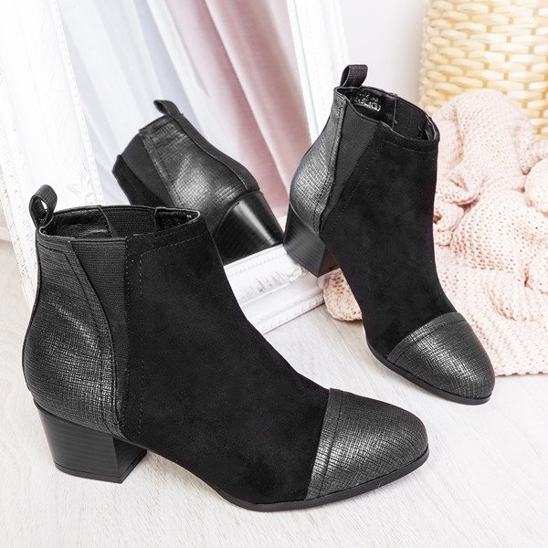 Čierne čižmy na nízkom podpätku Michigan - Obuv