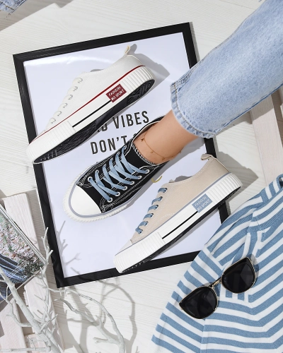 Čierne dámske šnurovacie tenisky Tasabba- Obuv