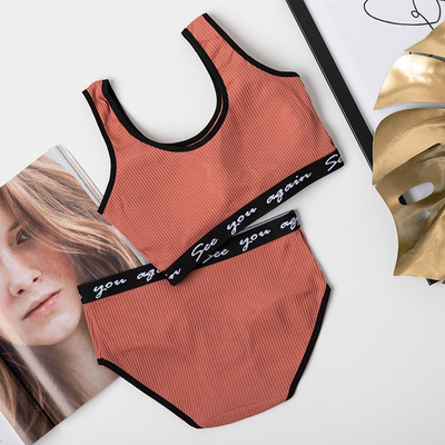 Oranžová dámska súprava športového spodného prádla - Spodná bielizeň