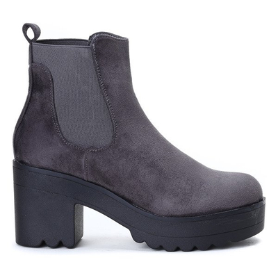 Szare botki na platformie Toana- Obuwie