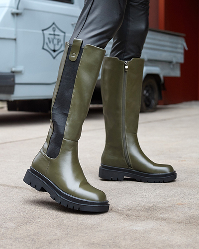 Dámske nadkolienky z ekokože tmavozelenej farby Orikas - Obuv