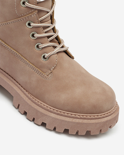 Tmavo ružové dámske zateplené trapper topánky Teruna - Obuv