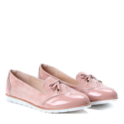 Różowe mokasyny z kokardką Julia - Obuwie
