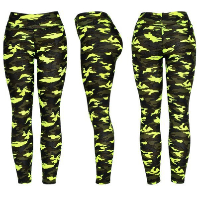 Sportovní legíny v neonově zelené kameni - Kalhoty 1