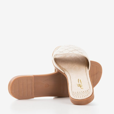 Béžové žabky se zlatými tryskami Billi - Obuv 1