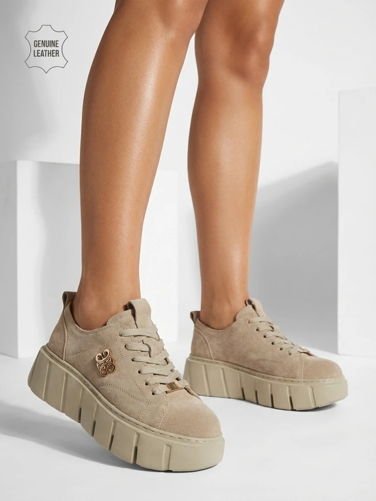 Športni ženski športni copati iz naravnega usnja Renos