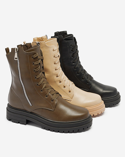 Čierne dámske bagger čižmy s plochou podrážkou Fetisa - Obuv