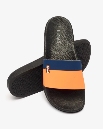 Royalfashion Oranžovo-modré dámske gumené šľapky Lierigs