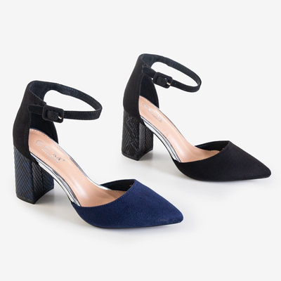 Čierne dámske lodičky na vyššom stĺpiku Asakie - Obuv