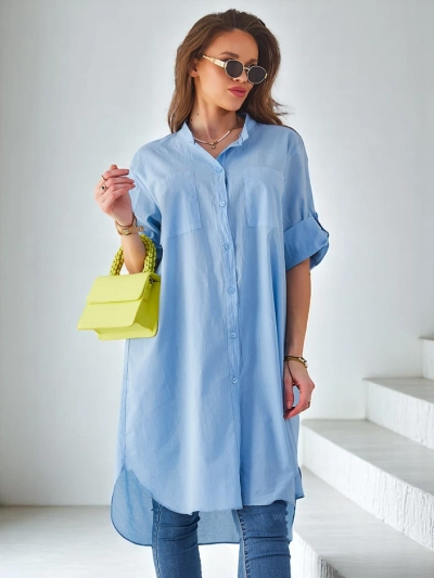 Royalfashion Bavlnená Dlhá Oversize Košeľa pre Ženy