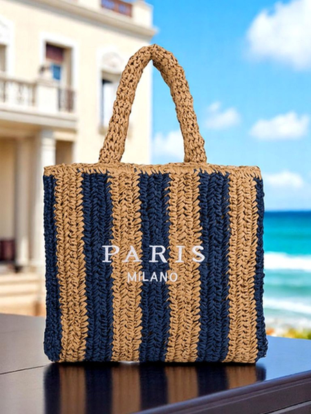 Royalfashion Veľká dámska slamená taška Slamený pruh