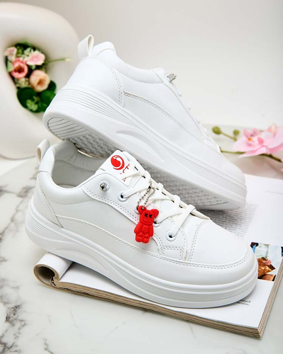 Biele tenisky na platforme s kľúčenkou Street Spirit