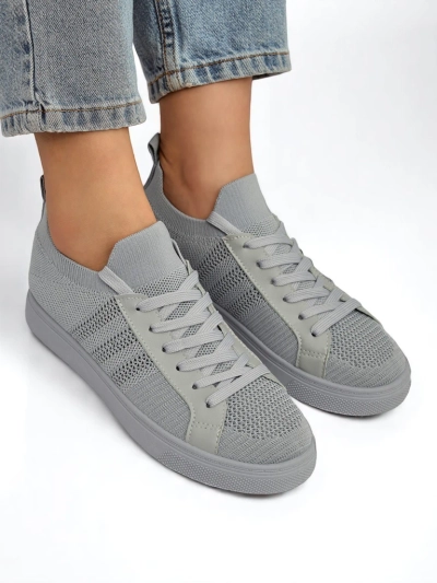 Androsia Gray Sneakers – Stilski športni čevlji z ravnim podplatom za poletje in pomlad
