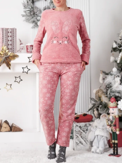 Royalfashion Dámske pyžamo s králikom, polar-like