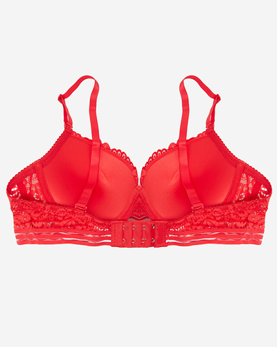 Dámska červená čipkovaná podprsenka - Spodná bielizeň