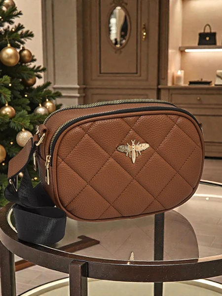 Prešita majhna ženska torbica iz eko usnja Connere