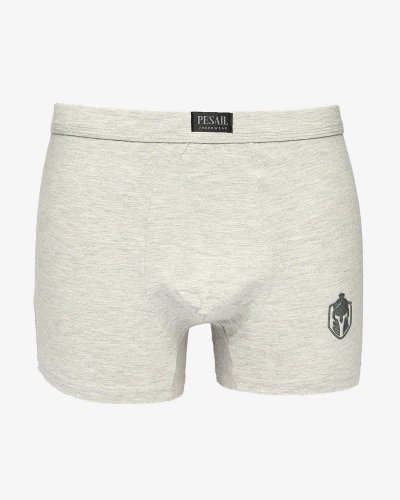 Royalfashion Svetlosivé pánske boxerky s nášivkou