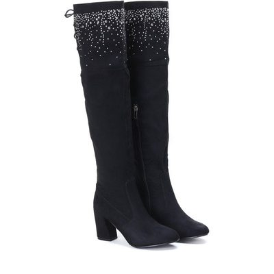 Czarne kozaki z dżetami Lucid Dreams - Obuwie