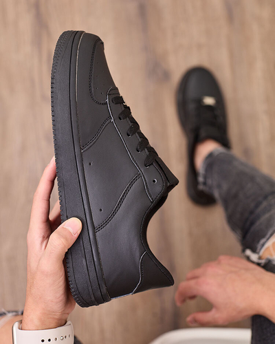 Royalfashion Športové pánske tenisky v čiernej farbe Suprus