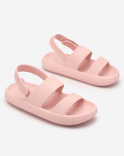 Royalfashion Svetloružové detské gumené sandále na suchý zips Flexi Steps