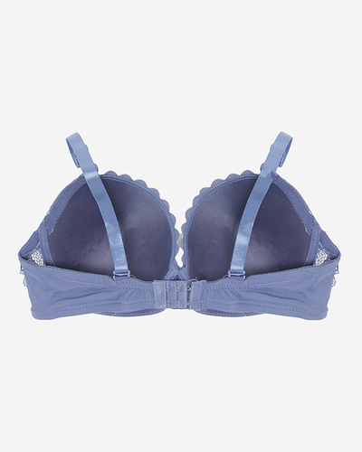 Fialová vystužená podprsenka s čipkou - Spodná bielizeň