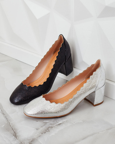 Royalfashion Čierne dámske lodičky na podpätku Nynony