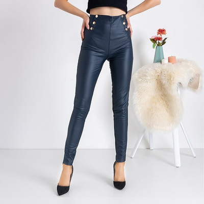 Tmavomodré dámske trenírky s ozdobami - Nohavice