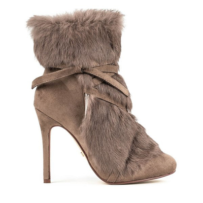 Botki na szpilce w kolorze khaki Pelage - Obuwie