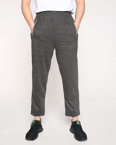 Pánske tmavošedé tepláky s nápismi - Clothing