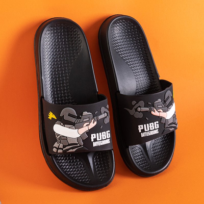 Dámske šľapky čiernej gumy - obuv