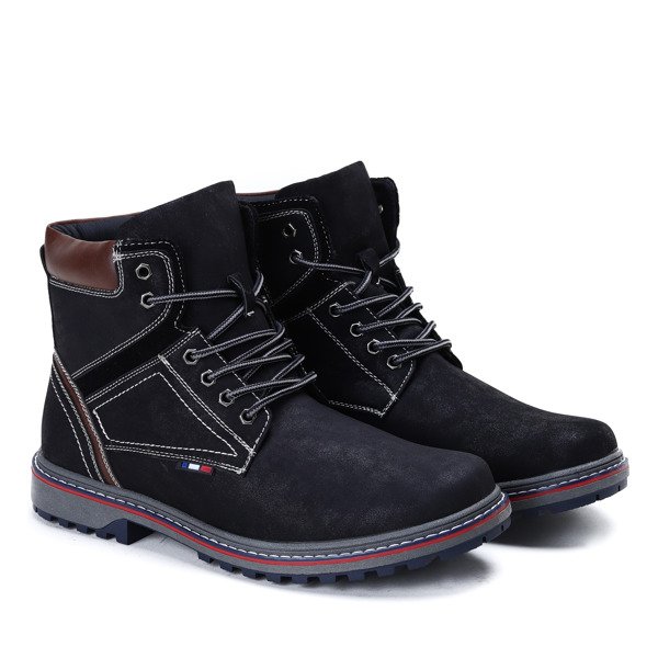 Czarne, męskie trapery- Obuwie